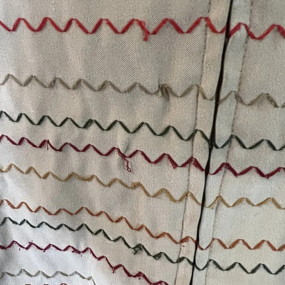 Alfred Dunner Full Zip Vest 16 Earth Tone Color Zig Zag Embroidery Knit Backside - Picture 7 of 13